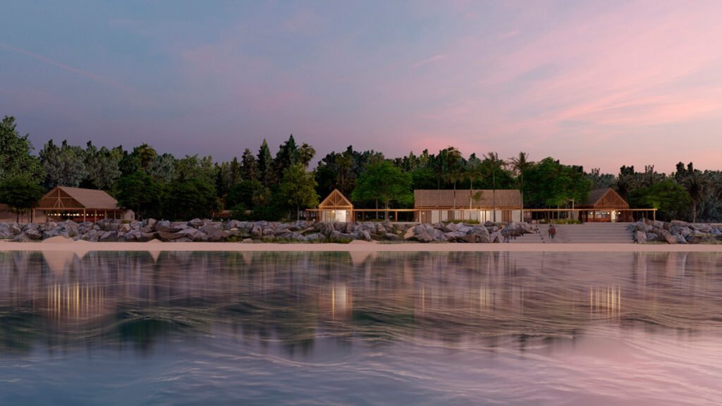 Foto de casas frente a lago